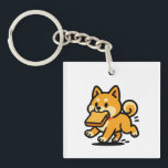 Shiba with Toast キーホルダー<br><div class="desc">Take a bite-sized Shiba on the go! This keychain features a cheerful Shiba Inu with a slice of toast,  drawn in a pop-art inspired style with bold lines. Great for backpacks,  keys,  or gifting to dog fans.</div>