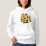 Shiba with Toast パーカ<br><div class="desc">Stay cozy and cute with this Shiba with Toast hoodie! This fluffy friend is racing into your heart, toast in mouth and tail wagging. A fun, bold-line design that’s great for casual wear and dog lovers alike.</div>