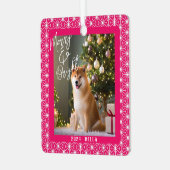 Shiba's Holiday | ASANOHA Japanese Kimono pattern  メタルオーナメント (正面左)