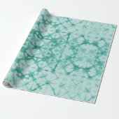 Shibori Dyed Checkerboard Teal ラッピングペーパー (アンロールド)