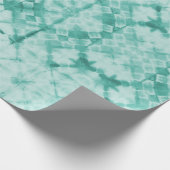 Shibori Dyed Checkerboard Teal ラッピングペーパー (角)