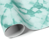 Shibori Dyed Checkerboard Teal ラッピングペーパー (ロールコーナー)