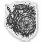 Shield Maiden Spear‑Sigil – Mythic Warrior Ink シール (正面)