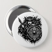 Shield Maiden Spear‑Sigil – Mythic Warrior Ink 缶バッジ (正面&裏面)