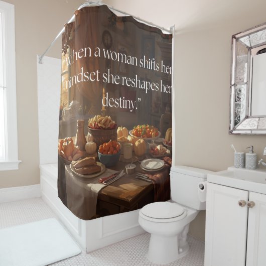  “Shift Her Mindset, Shape Her Destiny” Curtain シャワーカーテン (インサイチュ)