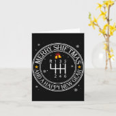 Shiftmas Car Guy Funny Mechanic Christmas Auto Man カード (黄色い花)