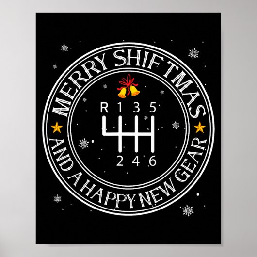 Shiftmas Car Guy Funny Mechanic Christmas Auto Man ポスター (正面)