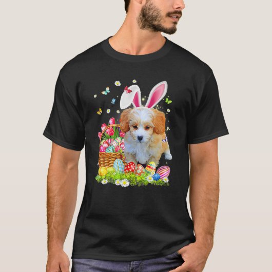Shih Poo Dog Ear Easter Eggs Funny Easter Day Tシャツ (正面)