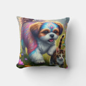 Shih tzu and kitten cushion クッション (正面)