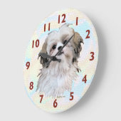 Shih Tzu Art Clock ラージ壁時計 (傾斜)
