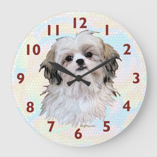 Shih Tzu Art Clock ラージ壁時計 (正面)