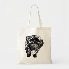 Shih Tzu Ball Game Art | Dog Tote Bag トートバッグ