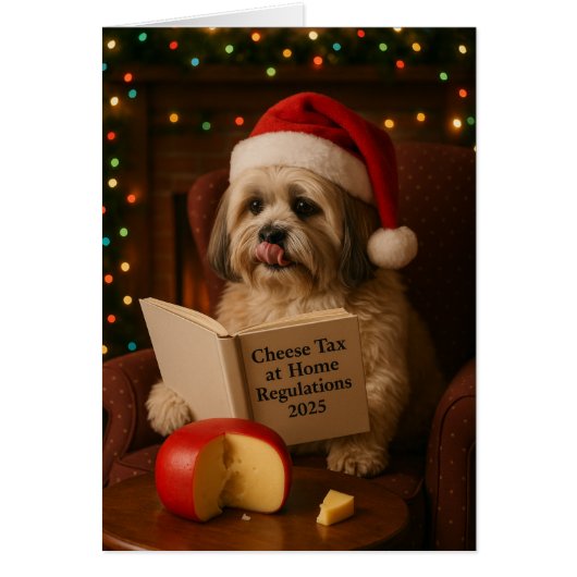Shih Tzu 'Cheese Tax' Christmas card (正面)