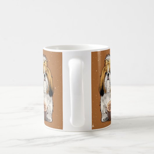 Shih Tzu Chocolate Mug – Cute Dog & Hot Cocoa  コーヒーマグカップ (ハンドル)