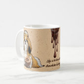 Shih Tzu Chocolate Mug – Cute Dog & Hot Cocoa  コーヒーマグカップ (正面左)