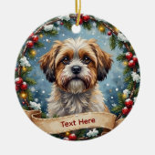 Shih Tzu Christmas セラミックオーナメント (正面)