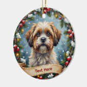 Shih Tzu Christmas セラミックオーナメント (左)