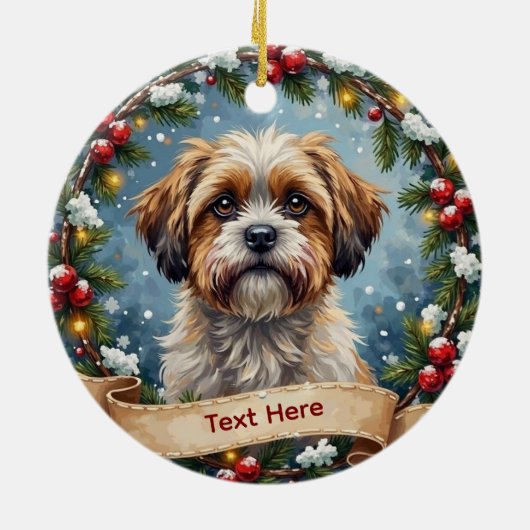 Shih Tzu Christmas セラミックオーナメント (裏面)