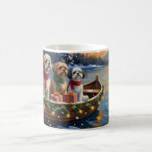 Shih Tzu Christmas Boat Holiday コーヒーマグカップ (中央)
