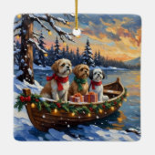 Shih Tzu Christmas Boat Holiday セラミックオーナメント (裏面)