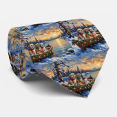 Shih Tzu Christmas Boat Holiday ネクタイ (ロール)