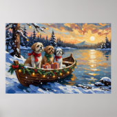 Shih Tzu Christmas Boat Holiday ポスター (正面)