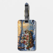 Shih Tzu Christmas Boat Holiday ラゲッジタグ (裏面縦)