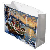 Shih Tzu Christmas Boat Holiday ラージペーパーバッグ (裏面アングル)