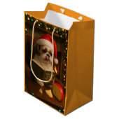 Shih Tzu Christmas gift bag  ミディアムペーパーバッグ (正面アングル)