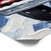 Shih Tzu Christmas Red Truck Holiday ポスター (コーナー)