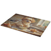 Shih Tzu Cooking in Kitchen カッティングボード (角)