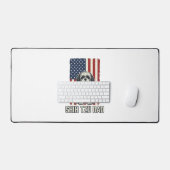 Shih Tzu Dad Patriotic Flag Vintage Dog Shirt_1 デスクマット (キーボード&マウス)