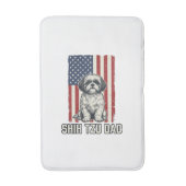 Shih Tzu Dad Patriotic Flag Vintage Dog Shirt_1 バスマット (正面縦)