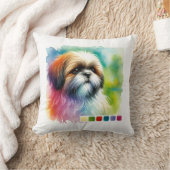 Shih Tzu Dog 200924AREF131 - Watercolor クッション (ブランケット)