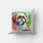 Shih Tzu Dog 200924AREF131 - Watercolor クッション (裏面)