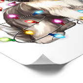 Shih Tzu Dog Christmas Lights Xmas Cute  ポスター (角)