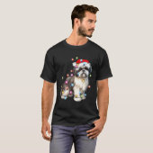 Shih Tzu Dog Christmas Lights Xmas Cute  Tシャツ (正面フル)