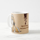 Shih Tzu Dog Cream Mug コーヒーマグカップ (正面左)