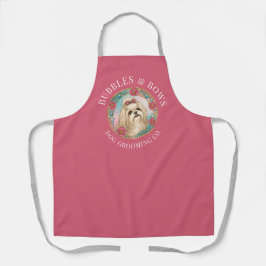Shih Tzu Dog Grooming Apron | デラックス ピンク エプロン