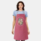 Shih Tzu Dog Grooming Apron | デラックス ピンク エプロン (着用した状態)