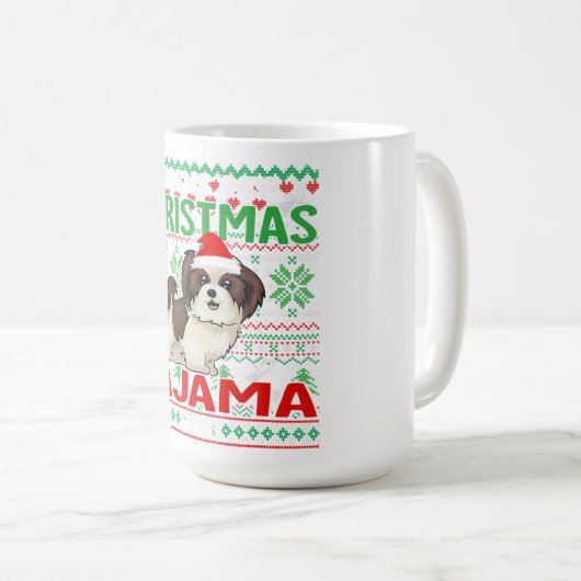 Shih Tzu Dog Lover Hats Ugly | Christmas Gift コーヒーマグカップ (正面右)