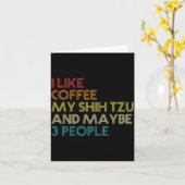 Shih Tzu Dog Owner Coffee Lovers Funny Quote Vinta カード (黄色い花)