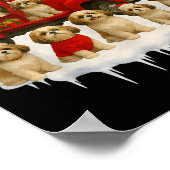 Shih Tzu Dog Red Truck Christmas Tree Santa Ugly X ポスター (角)