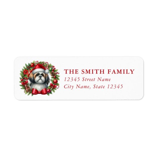 Shih Tzu Dog Return Address Labels ラベル (正面)