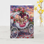 Shih Tzu Dog Valentine's Day カード (黄色い花)