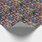 Shih Tzu Dogs Trick-or-Treating Halloween Costumes ラッピングペーパー (角)