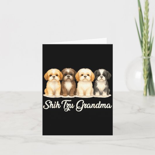 Shih Tzu Grandma Cute Dog Lover Gift Funny Women P カード (正面)
