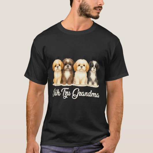 Shih Tzu Grandma Cute Dog Lover Gift Funny Women P Tシャツ (正面)