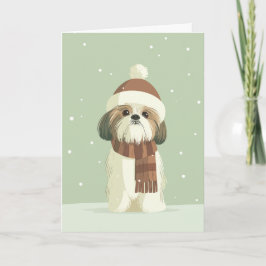 Shih Tzu Holiday Greeting カード