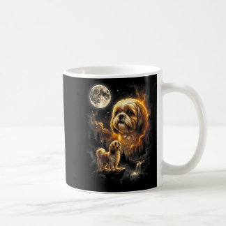 Shih Tzu Howling to The Moon Retro Vintage 90s コーヒーマグカップ